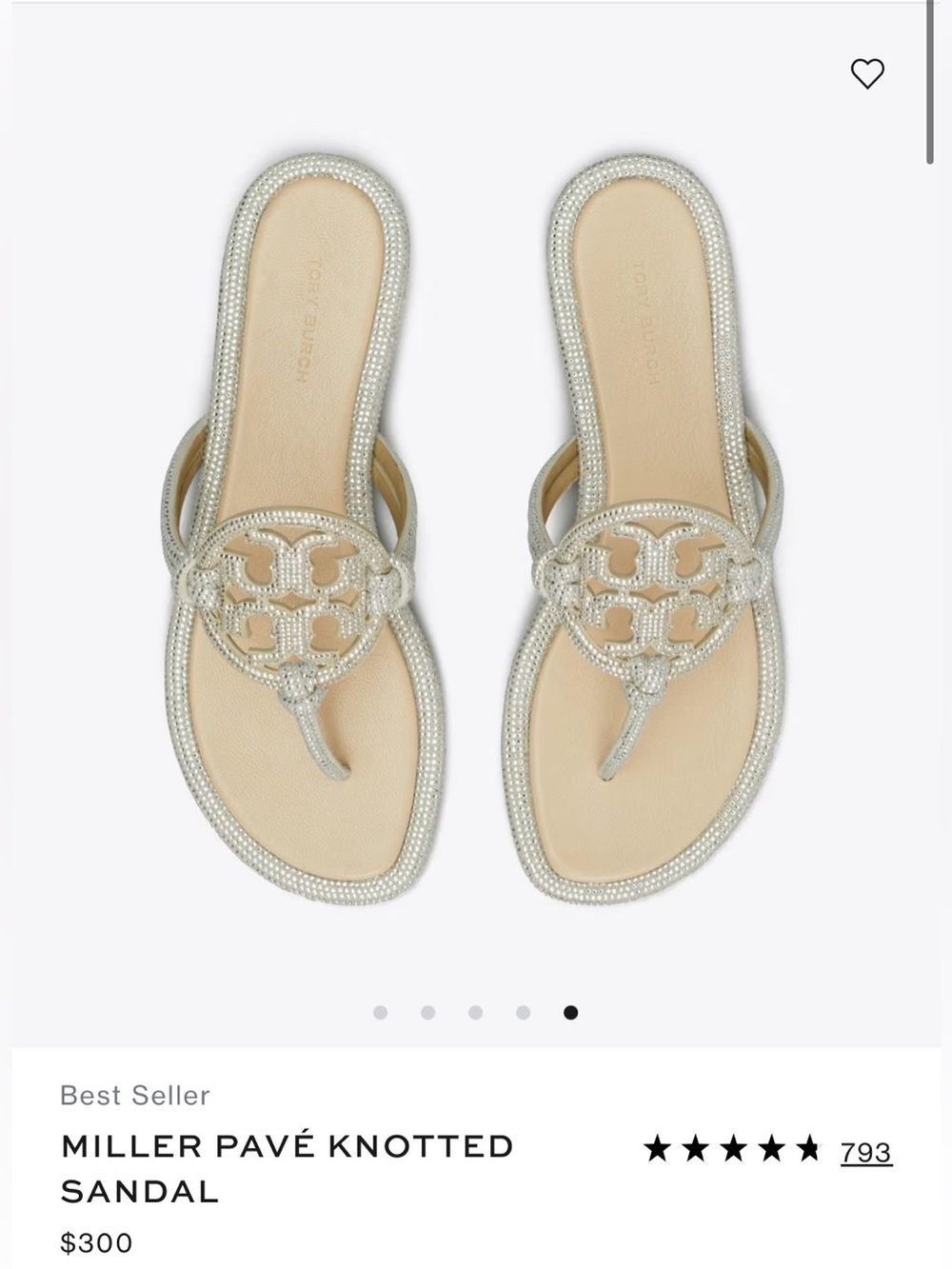 Tory Burch Stone Gray Miller Pavé Knotted Sandals - Picture 11 of 14